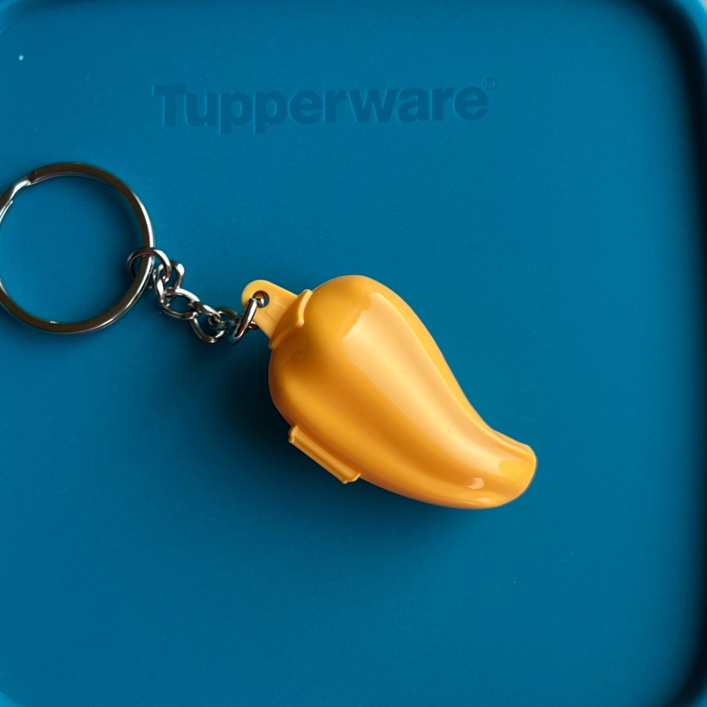 Tupperware Orange Pepper Keychain